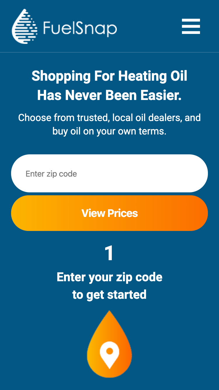 How To Use FuelSnap, Step 1 - Shopping for Home Heating Oil by Location